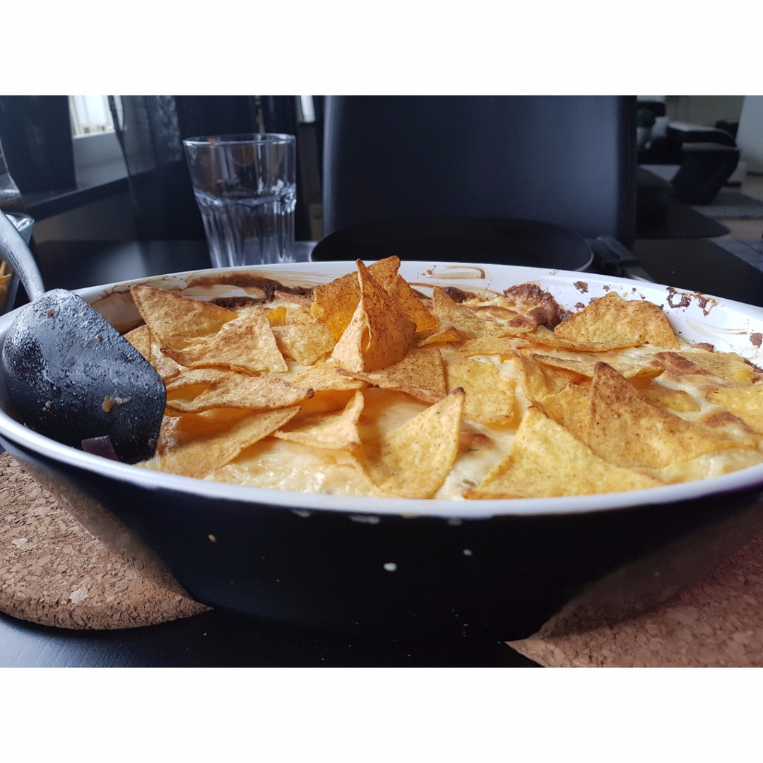 tacogratäng med tacochips topping