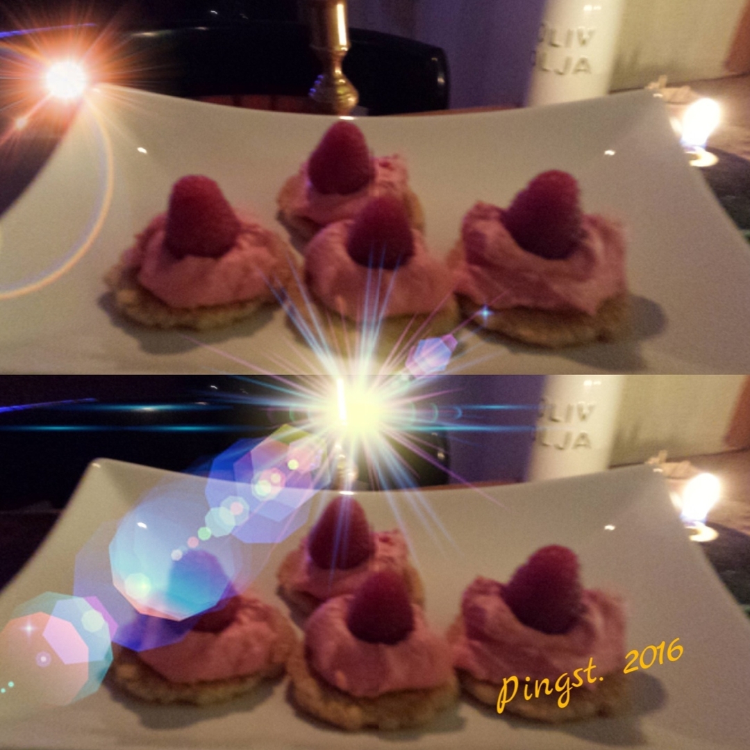 Busenkel minibakelse m hallonmousse