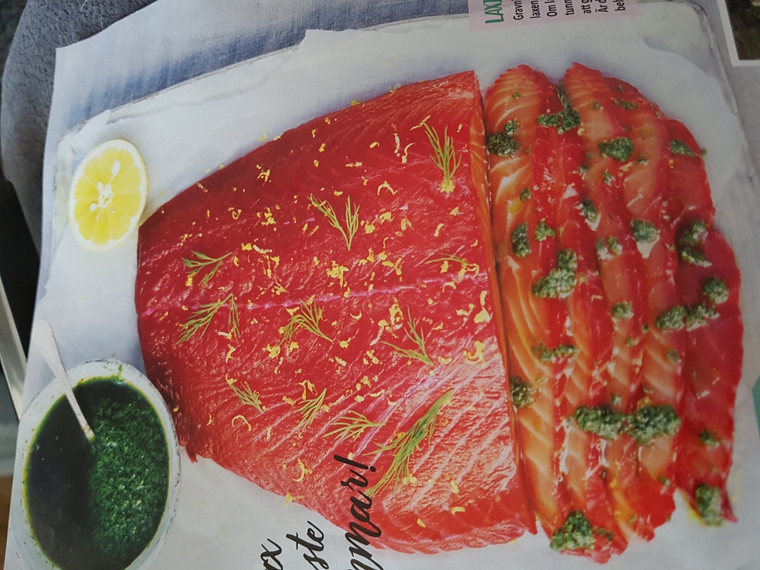 Rödbetsgravad Lax med Dillolja