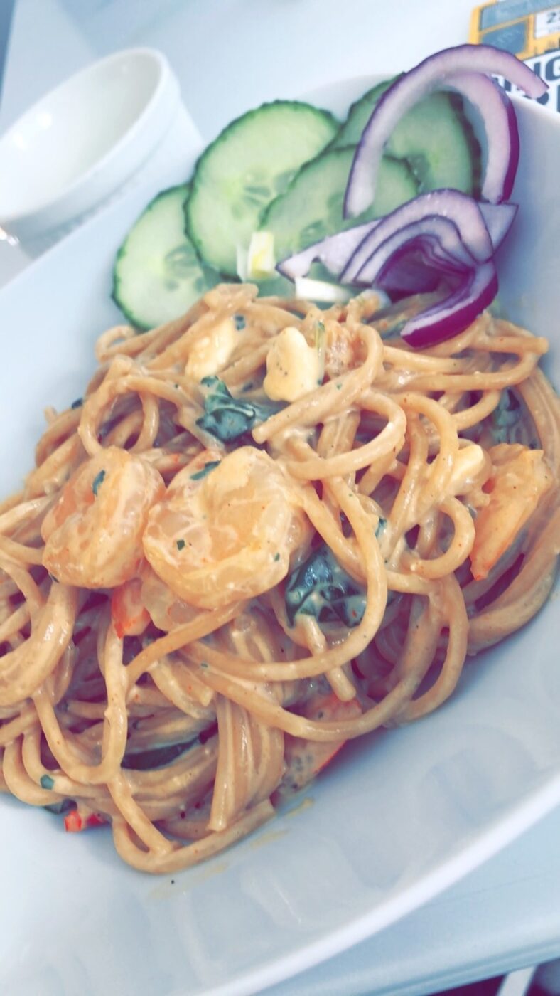 Pastalabella med räkor