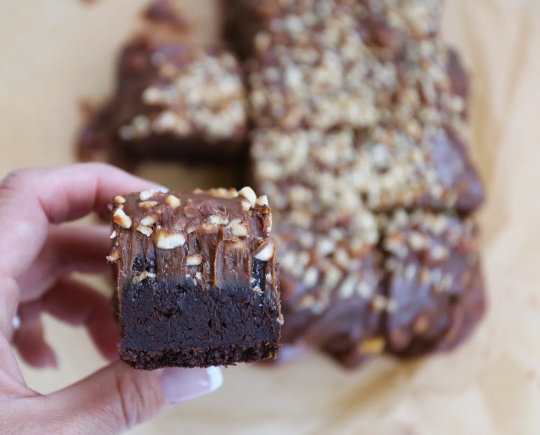 Brownies med tryffel av schweizernötschoklad