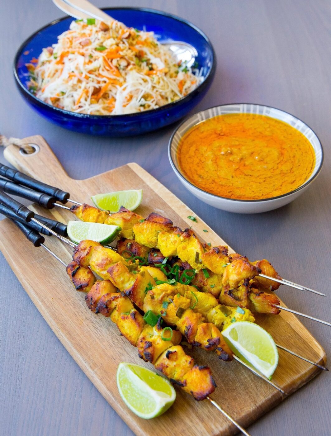 Kyckling satay med jordnötssås