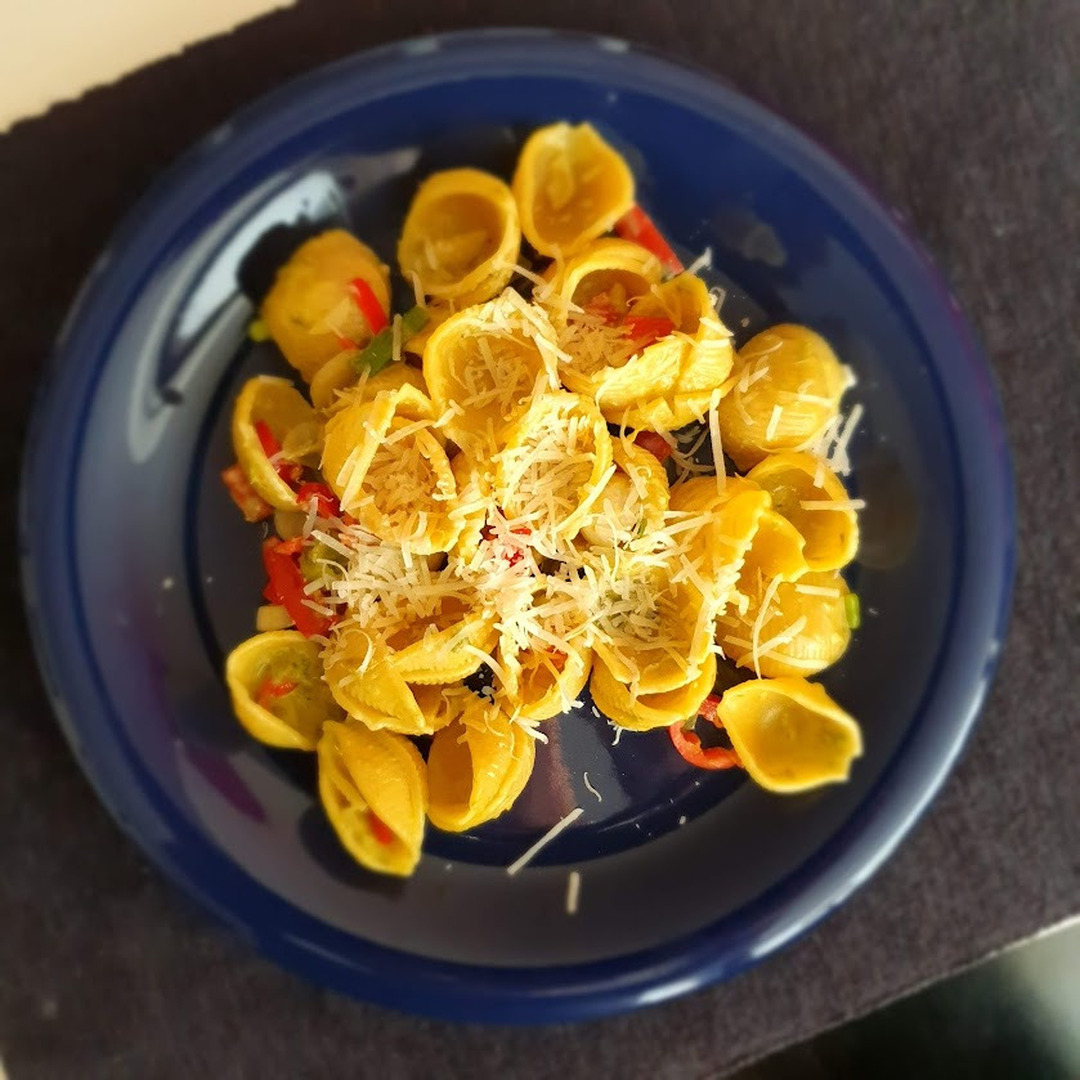 Pasta med ramslökspesto